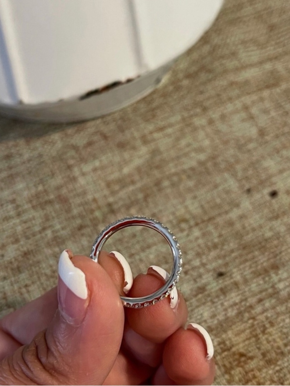 diamond 14k white gold eternity band 1.00ctw - Picture 3 of 4